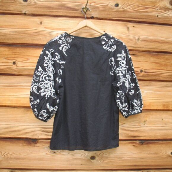 NWT Anthropologie Edme & Esyllte Embroidered Puff Sleeve Blouse Top - Picture 5 of 9